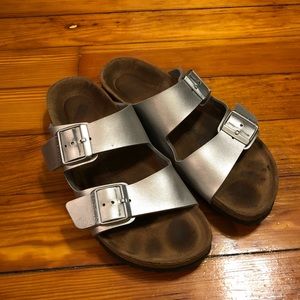 Birkenstock Arizona Birko-Flor Silver